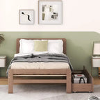 Cadre de lit plateforme en bois au design moderne avec lit gigogne