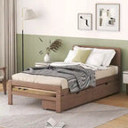 Cadre de lit plateforme en bois au design moderne avec lit gigogne