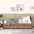 Cadre de lit plateforme en bois au design moderne avec lit gigogne
