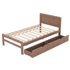 Cadre de lit plateforme en bois au design moderne avec lit gigogne