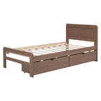 Cadre de lit plateforme en bois au design moderne avec lit gigogne