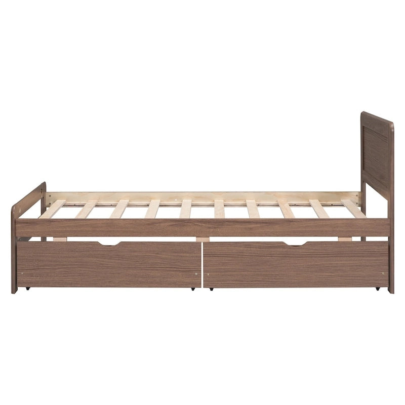 Cadre de lit plateforme en bois au design moderne avec lit gigogne