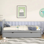 Cadre de lit plateforme en bois au design moderne avec lit gigogne
