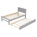 Cadre de lit plateforme en bois au design moderne avec lit gigogne