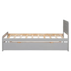 Cadre de lit plateforme en bois au design moderne avec lit gigogne