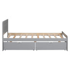 Cadre de lit plateforme en bois au design moderne avec lit gigogne