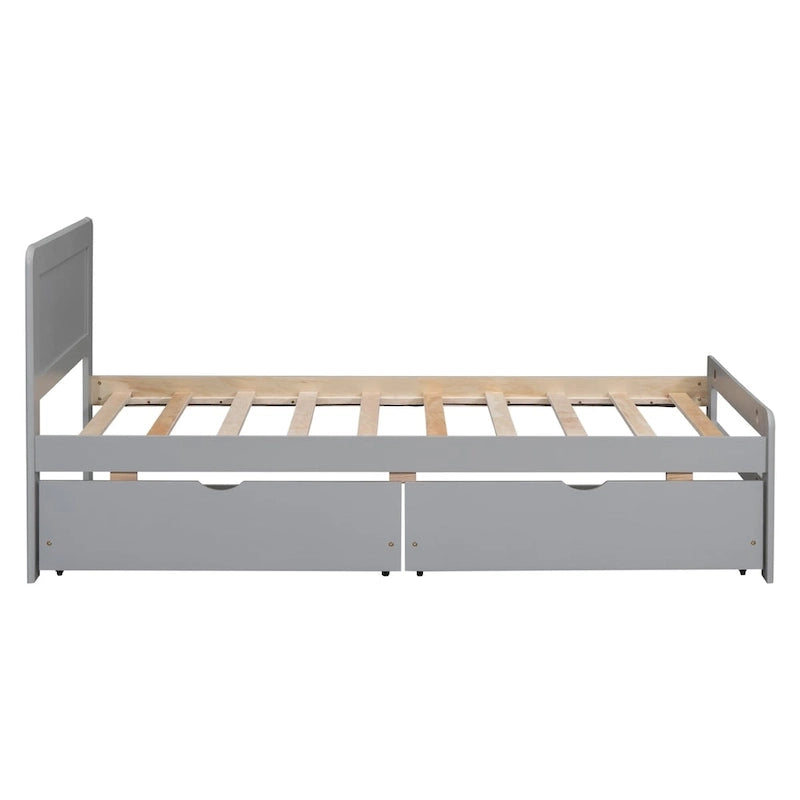 Cadre de lit plateforme en bois au design moderne avec lit gigogne