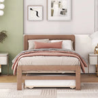 Cadre de lit plateforme en bois au design moderne avec lit gigogne