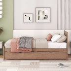 Cadre de lit plateforme en bois au design moderne avec lit gigogne