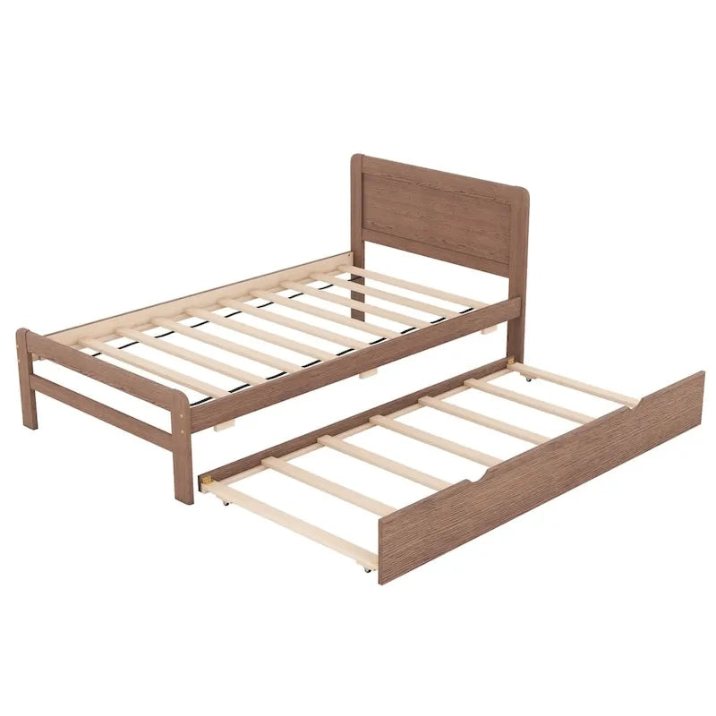 Cadre de lit plateforme en bois au design moderne avec lit gigogne