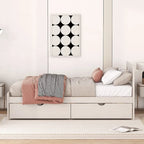 Cadre de lit plateforme en bois au design moderne avec lit gigogne