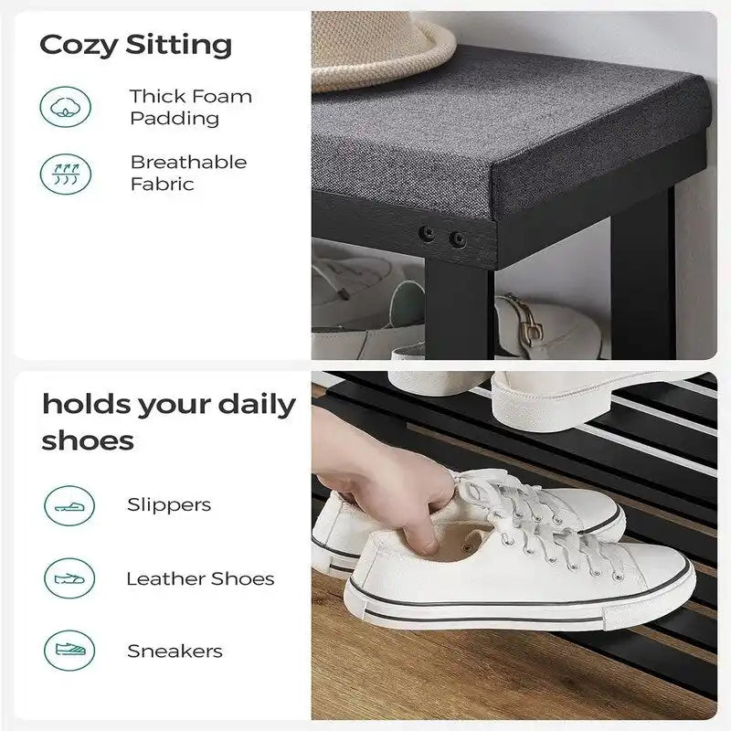 Étagère à chaussures à 3 niveaux - 29 P x 71 L x 49 H cm