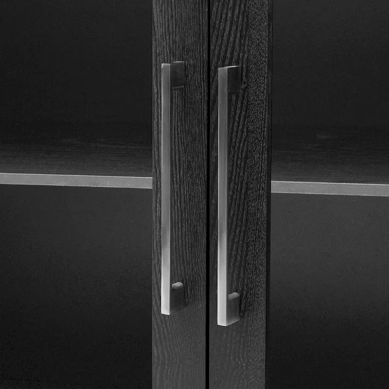 34   Armoire d'appoint haute 3 portes en MDF avec étagère réglable