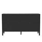 34   Armoire d'appoint haute 3 portes en MDF avec étagère réglable