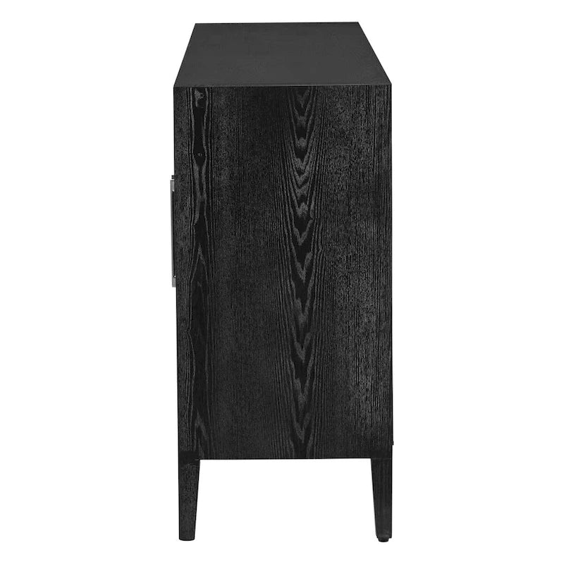 34   Armoire d'appoint haute 3 portes en MDF avec étagère réglable
