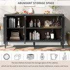 34   Armoire d'appoint haute 3 portes en MDF avec étagère réglable