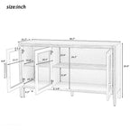 34   Armoire d'appoint haute 3 portes en MDF avec étagère réglable