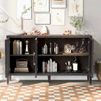 34   Armoire d'appoint haute 3 portes en MDF avec étagère réglable