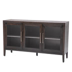 34   Armoire d'appoint haute 3 portes en MDF avec étagère réglable