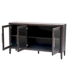 34   Armoire d'appoint haute 3 portes en MDF avec étagère réglable