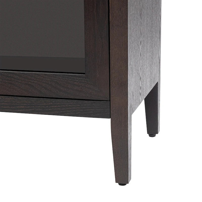 34   Armoire d'appoint haute 3 portes en MDF avec étagère réglable