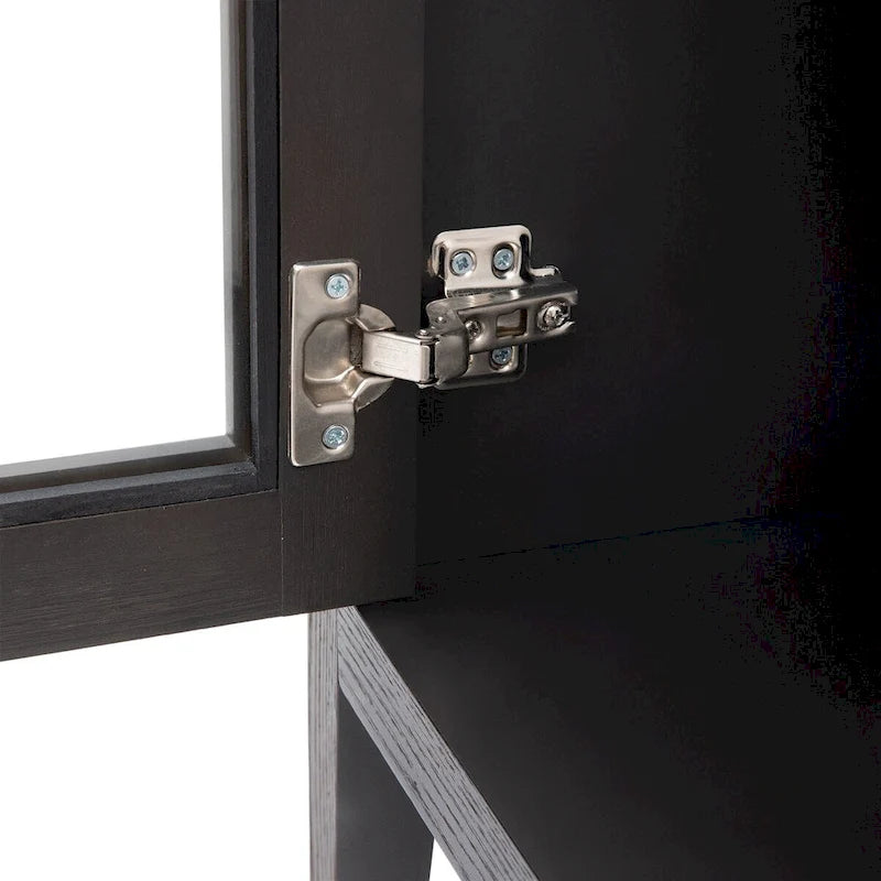 34   Armoire d'appoint haute 3 portes en MDF avec étagère réglable