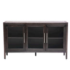 34   Armoire d'appoint haute 3 portes en MDF avec étagère réglable