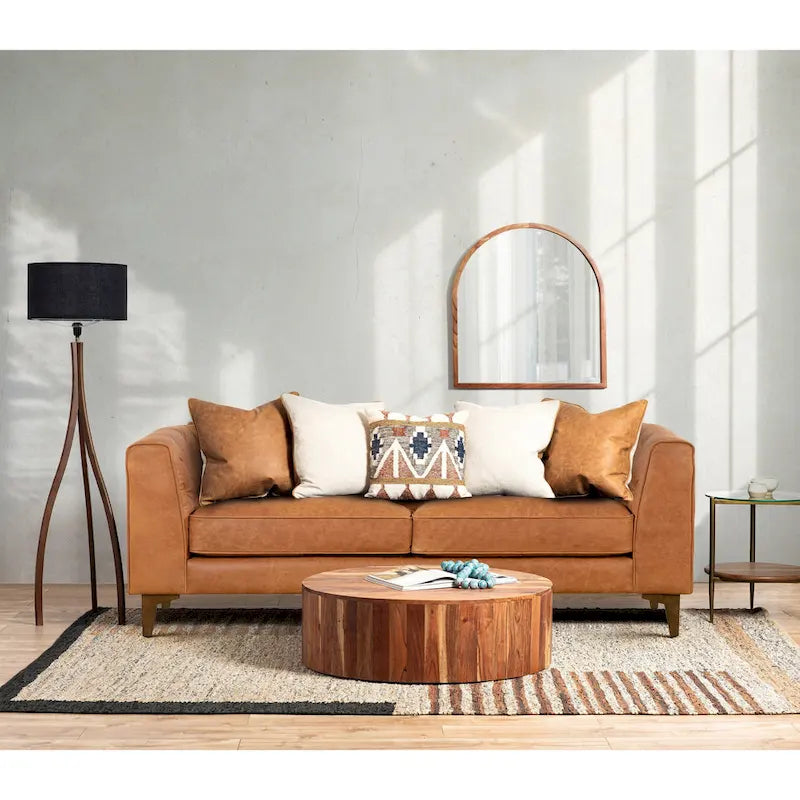 Poly & Bark Essex 74   Apartment Sofa - Full Grain Genuine Italian Leather