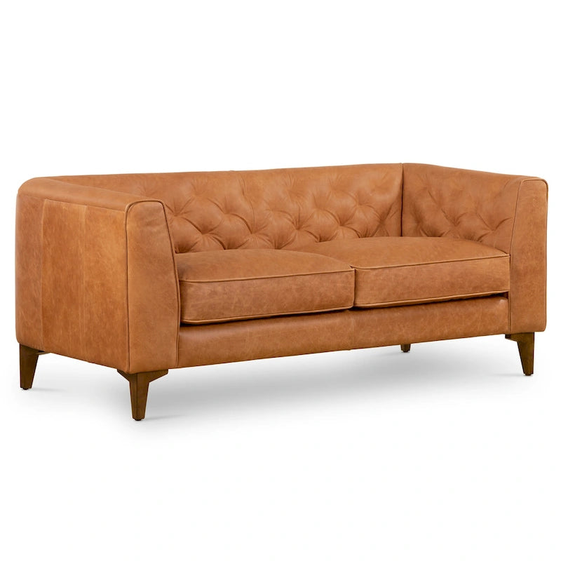 Canapé d'appartement Poly & Bark Essex 74 - Cuir pleine fleur véritable italien