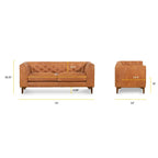 Canapé d'appartement Poly & Bark Essex 74 - Cuir pleine fleur véritable italien