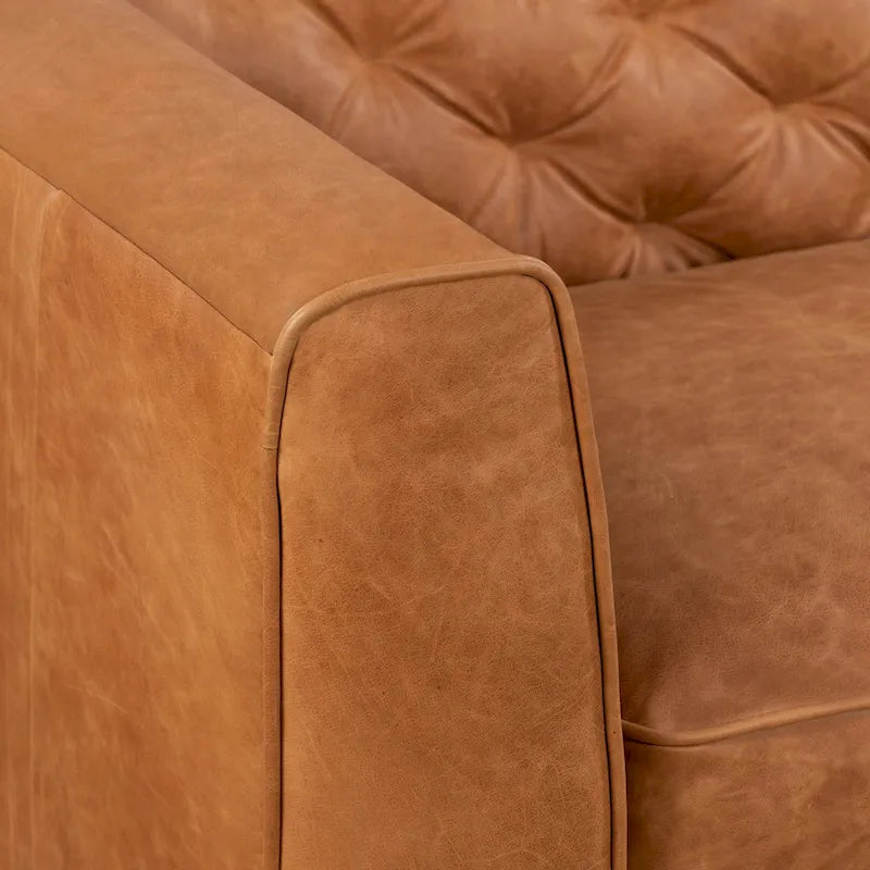 Canapé d'appartement Poly & Bark Essex 74 - Cuir pleine fleur véritable italien