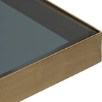 Table d'appoint noire et dorée avec plateau en verre – Structure en fer, 56 x 56 x 51 cm, pour 1 personne