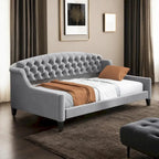 Lit de repos capitonné de luxe moderne pleine grandeur, conception multifonctionnelle, aucun sommier tapissier requis