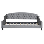 Lit de repos capitonné de luxe moderne pleine grandeur, conception multifonctionnelle, aucun sommier tapissier requis