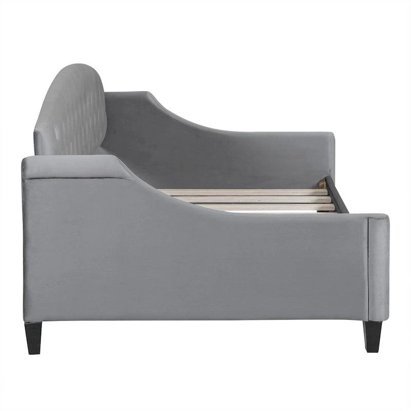 Lit de repos capitonné de luxe moderne pleine grandeur, conception multifonctionnelle, aucun sommier tapissier requis