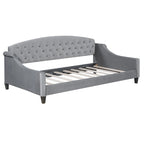 Lit de repos capitonné de luxe moderne pleine grandeur, conception multifonctionnelle, aucun sommier tapissier requis