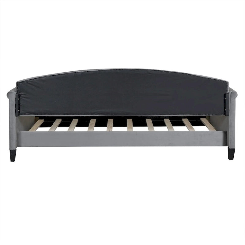 Lit de repos capitonné de luxe moderne pleine grandeur, conception multifonctionnelle, aucun sommier tapissier requis