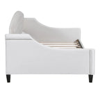 Lit de repos capitonné de luxe moderne pleine grandeur, conception multifonctionnelle, aucun sommier tapissier requis