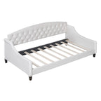 Lit de repos capitonné de luxe moderne pleine grandeur, conception multifonctionnelle, aucun sommier tapissier requis