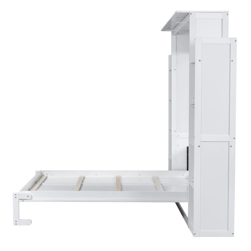 Lit escamotable Queen Size avec étagères