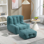Pouf confortable pour adultes et enfants, fauteuil paresseux ultra doux avec mousse et repose-pieds