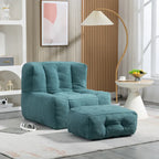 Pouf confortable pour adultes et enfants, fauteuil paresseux ultra doux avec mousse et repose-pieds