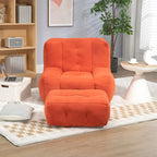 Pouf confortable pour adultes et enfants, fauteuil paresseux ultra doux avec mousse et repose-pieds