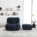 Pouf confortable pour adultes et enfants, fauteuil paresseux ultra doux avec mousse et repose-pieds