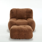 Pouf confortable pour adultes et enfants, fauteuil paresseux ultra doux avec mousse et repose-pieds
