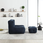 Pouf confortable pour adultes et enfants, fauteuil paresseux ultra doux avec mousse et repose-pieds