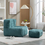 Pouf confortable pour adultes et enfants, fauteuil paresseux ultra doux avec mousse et repose-pieds