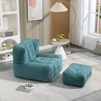 Pouf confortable pour adultes et enfants, fauteuil paresseux ultra doux avec mousse et repose-pieds