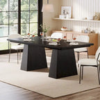 Table à manger moderne de 160 cm pour 4-6 personnes, table de cuisine en bois