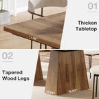 Table à manger moderne de 160 cm pour 4-6 personnes, table de cuisine en bois